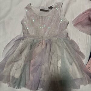 Sequin Tulle Dress with Pastel Colors